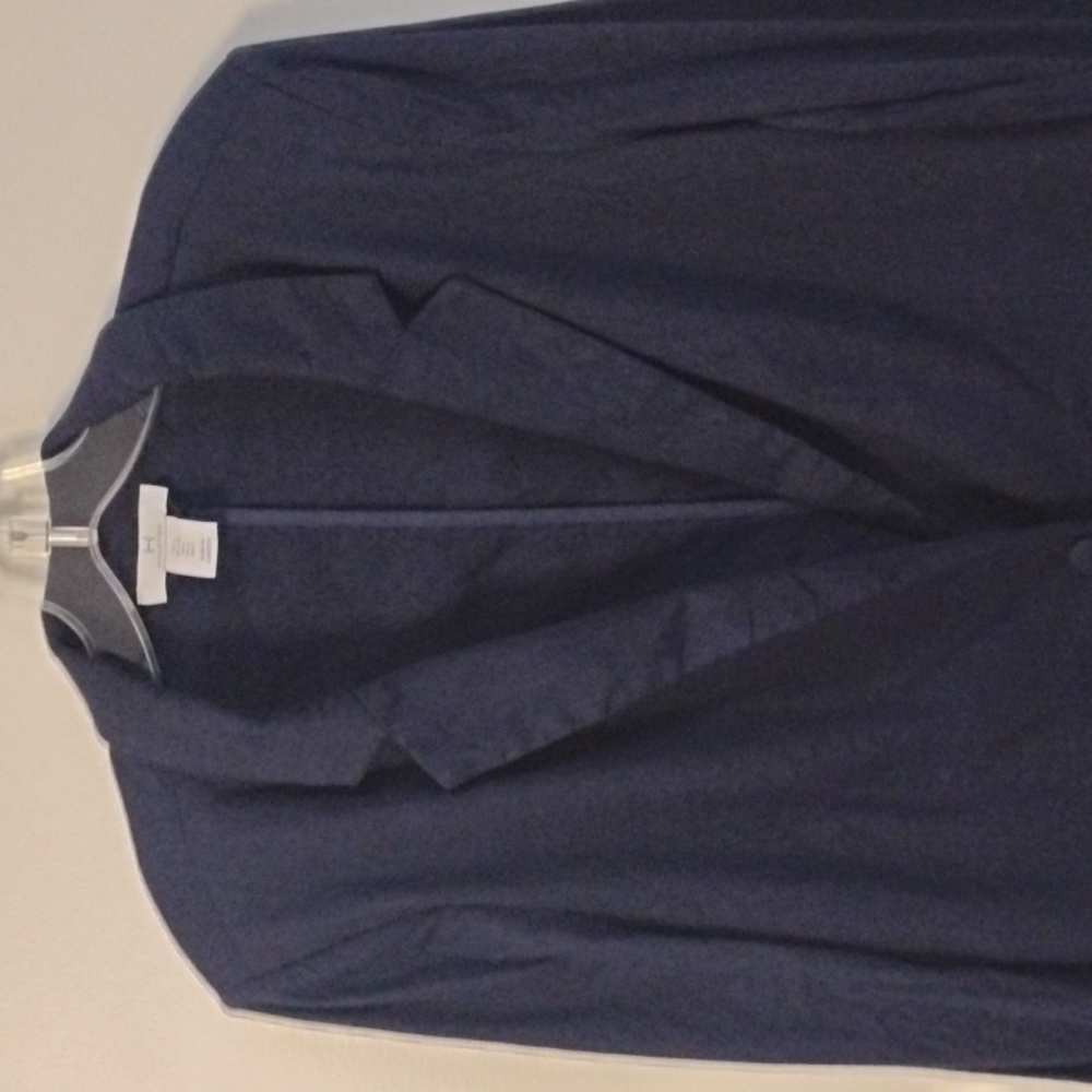 Halston Heritage Luxury Business Dark Acadamia Preppy Classic Dark Blue Blazer - Picture 3 of 16